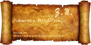 Zuberecz Miléna névjegykártya